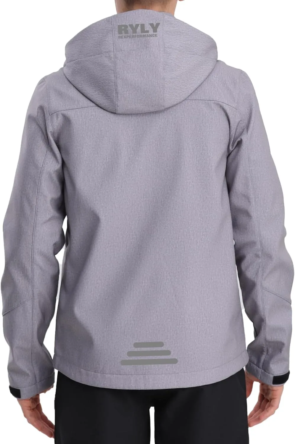 Men's Softshell Jacket with Hooded Fleece Lined Windproof Fishing Hiking Shell Jacket for Men