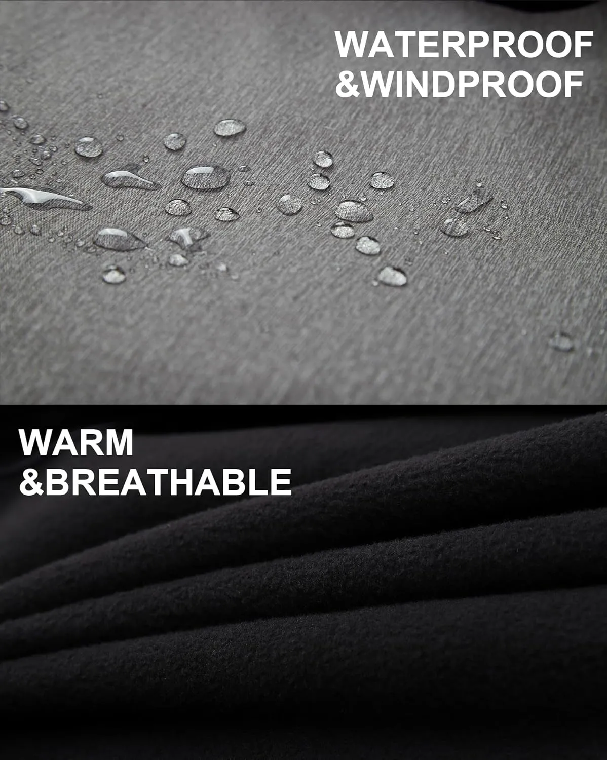 Men's Softshell Jacket with Hooded Fleece Lined Windproof Fishing Hiking Shell Jacket for Men