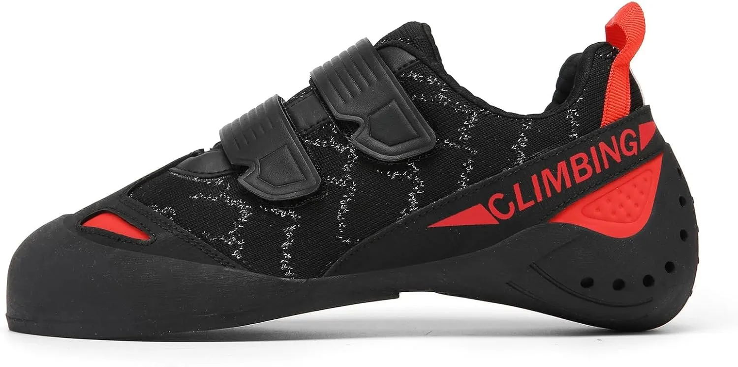 Men's Wall Climbing Shoes, Non-Slip Double-Strap Bouldering Sport Shoes Breathable Rock Climbing Shoes for Adult