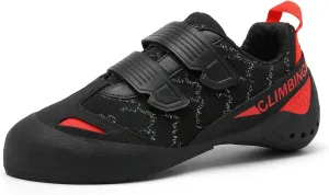 Men's Wall Climbing Shoes, Non-Slip Double-Strap Bouldering Sport Shoes Breathable Rock Climbing Shoes for Adult