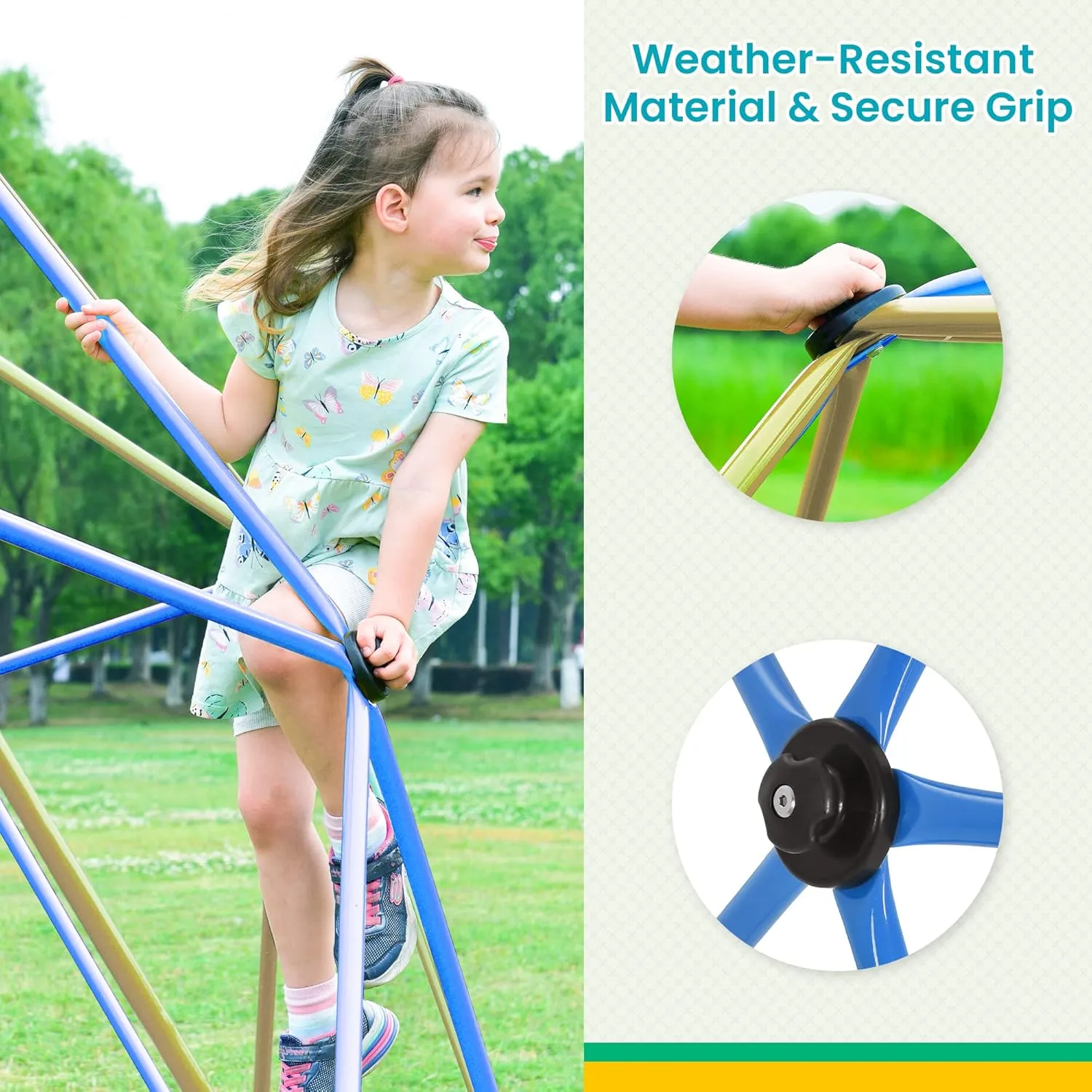 Merax 13FT Dome Climber, Outdoor Playground Climbing Dome Jungle Gym for Kids 3-10 Supporting 1000lbs, Easy Assembly Geometric Dome