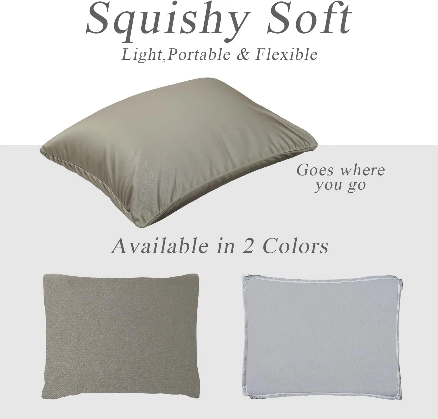 Microbead Throw Pillow with Removable Cover Bed Body Microbead Pillow Neck Head Back Support, Spandex Soft Silky Fabric for Sleeping and Travel Sofa Bedroom Comfortable (Cannelle Color)