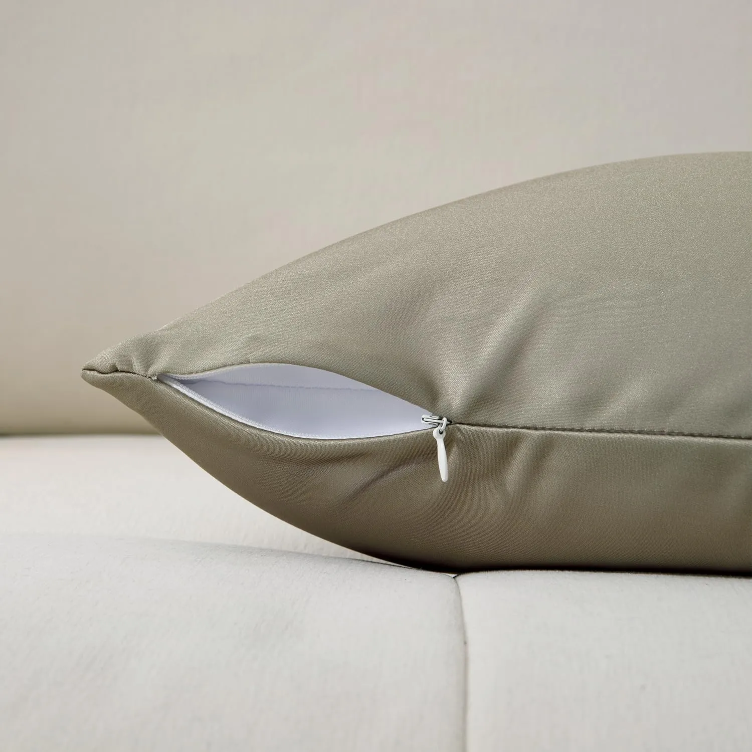 Microbead Throw Pillow with Removable Cover Bed Body Microbead Pillow Neck Head Back Support, Spandex Soft Silky Fabric for Sleeping and Travel Sofa Bedroom Comfortable (Cannelle Color)
