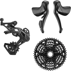 microSHIFT Sword Black 1x9-Speed Groupset - Includes Brake/Shifters, Rear Derailleur Medium Cage, 11-46t Cassette, Crankset Not Included