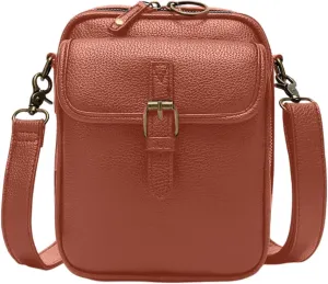 Mini Messenger Bag Vintage Double Layer Large Capacity Messenger Bag Cute Leather Crossbody Messenger Bag for Women Men