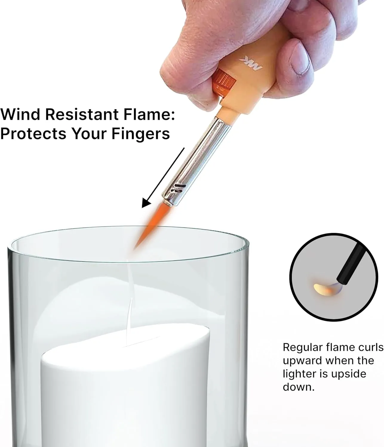 MK Candle Lighter, Butane Refillable Wind-Resistant Flame, 5-Pack for BBQ, Camping, Outdoor Use (Pastel-5pc)