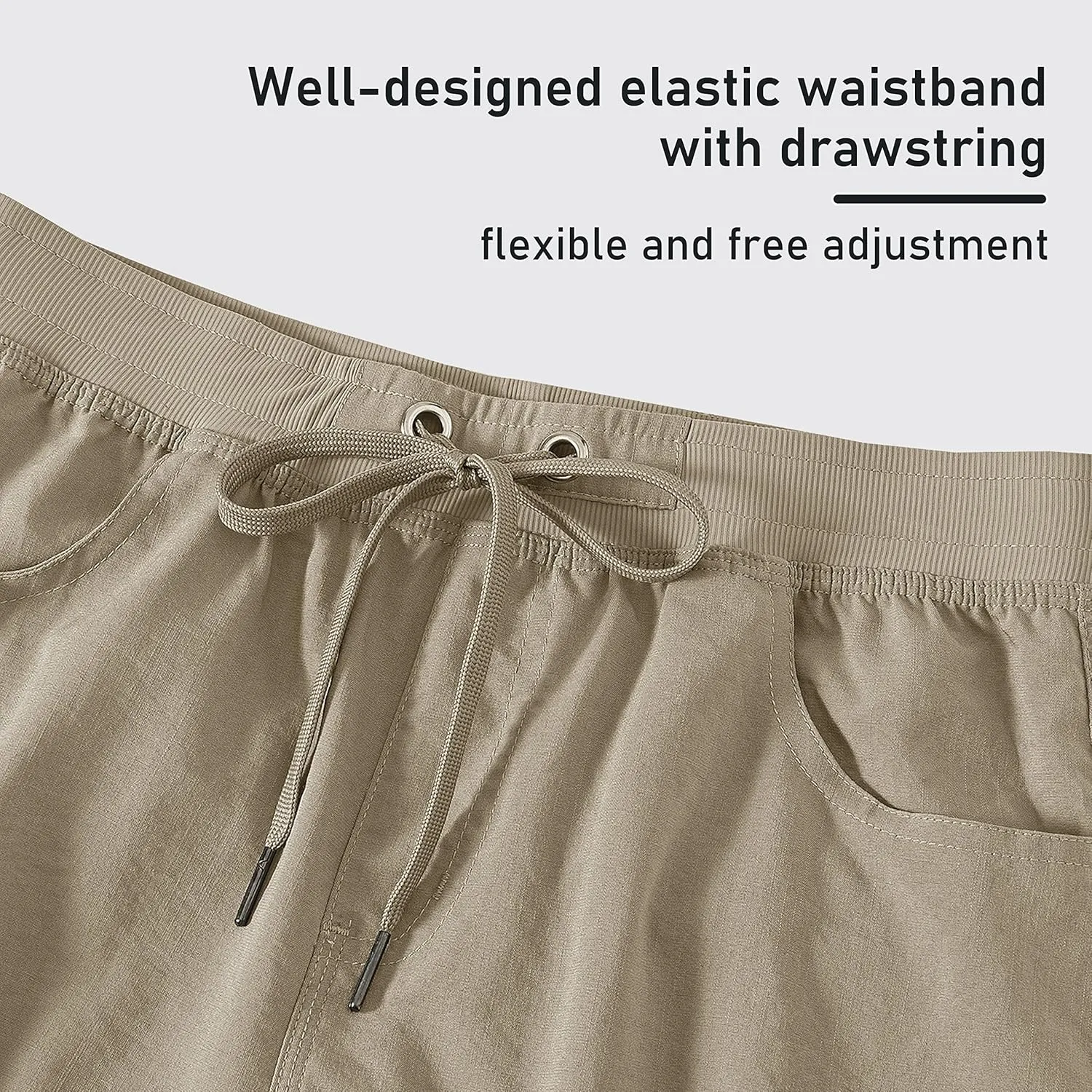 MoFiz Women's 10" Hiking Cargo Shorts 6 Pockets Lightweight Quick Dry Outdoor Running Athletic Short Summer Travel Loose