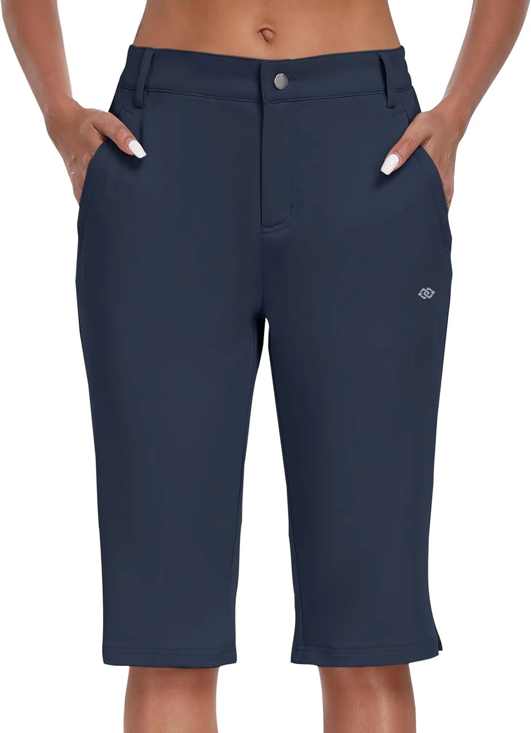 MoFiz Womens 15" Hiking Long Shorts Below Knee Length Capri Cargo Shorts Lightweight Quick Dry Bermuda Shorts