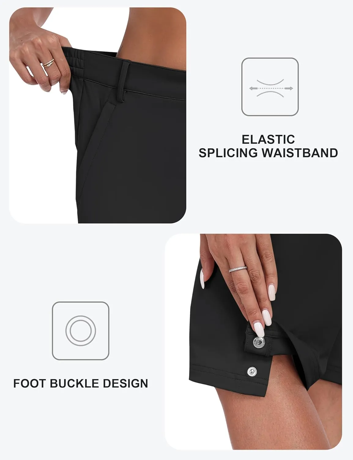 MoFiz Womens 15" Hiking Long Shorts Below Knee Length Capri Cargo Shorts Lightweight Quick Dry Bermuda Shorts