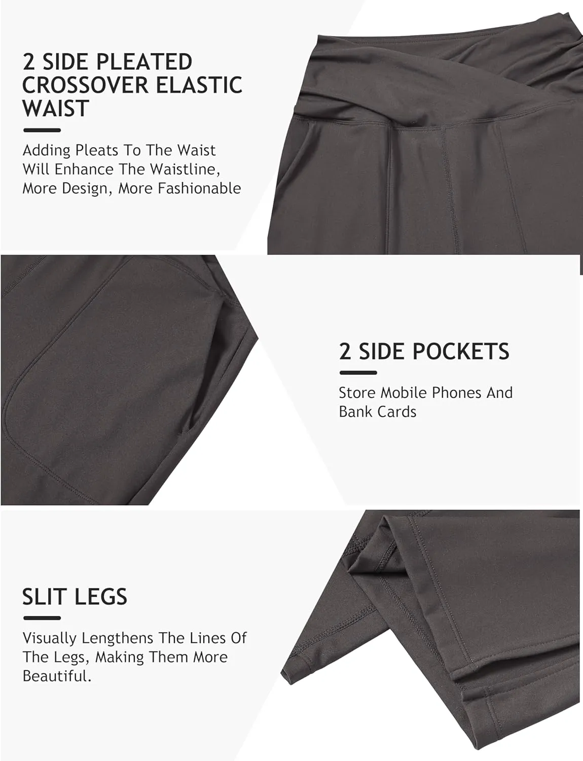 MoFiz Womens Yoga Capris Pants High Waist Lightweight Athletic Exercise Casual Wide Leg Yoga Pants with Pockets