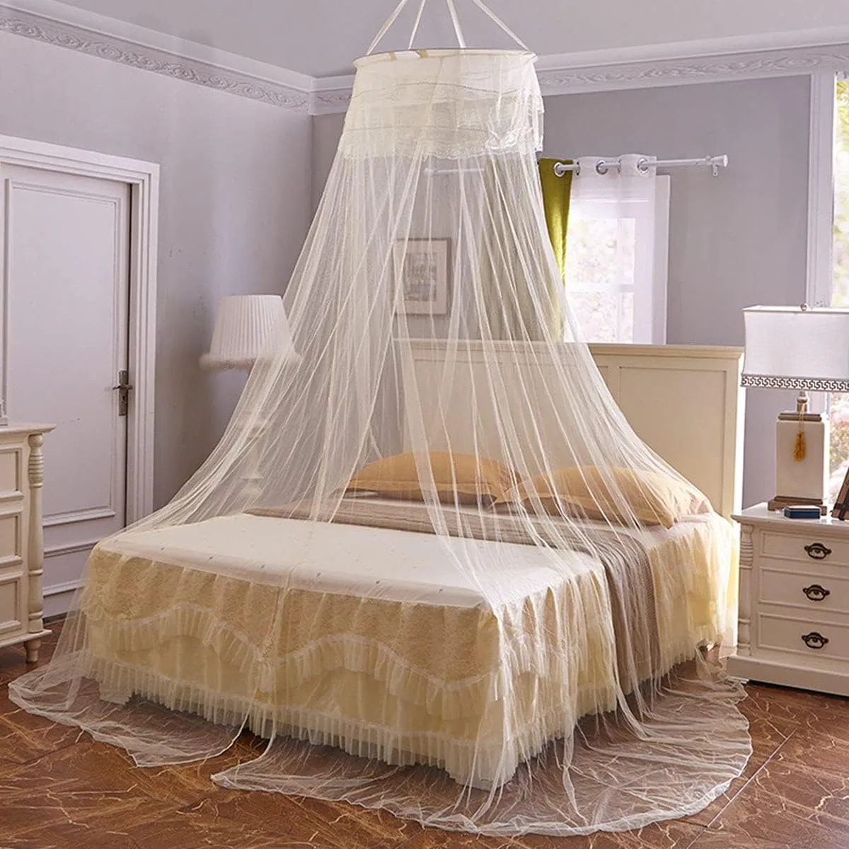 Mosquito Net,Bed Canopy for Double and Single Bed,Cots,Princess Dome Mosquito Mesh Curtain Bed Tent with Adhesive Hook Travel Bag 60x260x1100 cm