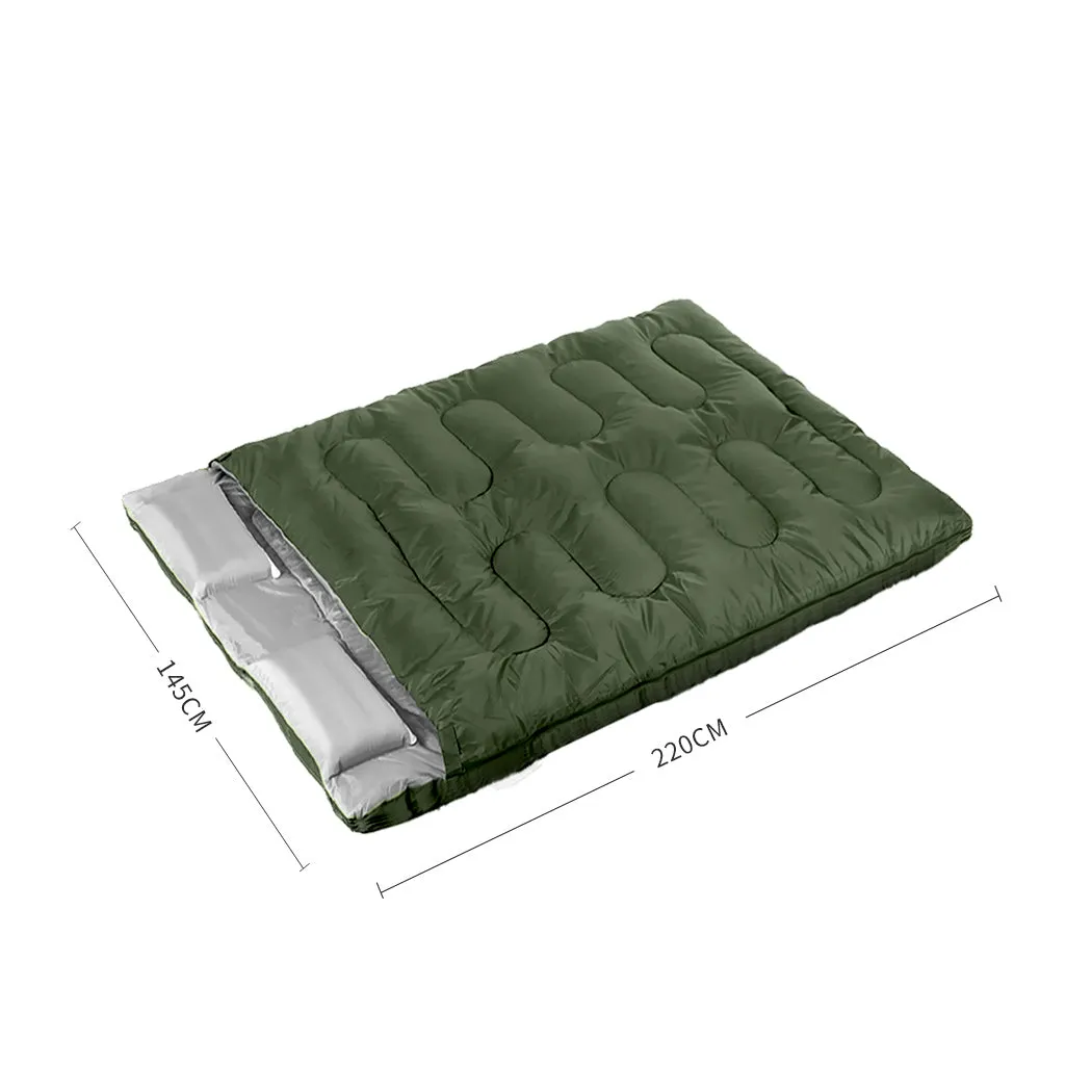 Mountview Sleeping Bag Double Bags Outdoor Army Green