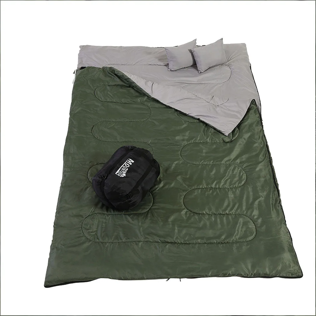 Mountview Sleeping Bag Double Bags Outdoor Army Green