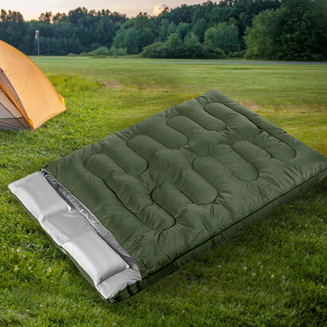 Mountview Sleeping Bag Double Bags Outdoor Army Green