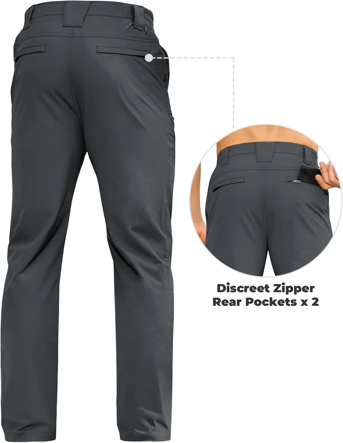 MOURCE Hiking Pants Men Quick Dry - Water Resistant Lightweight Cargo Pants for Men 7 Pockets Outdoor Travel Climbing