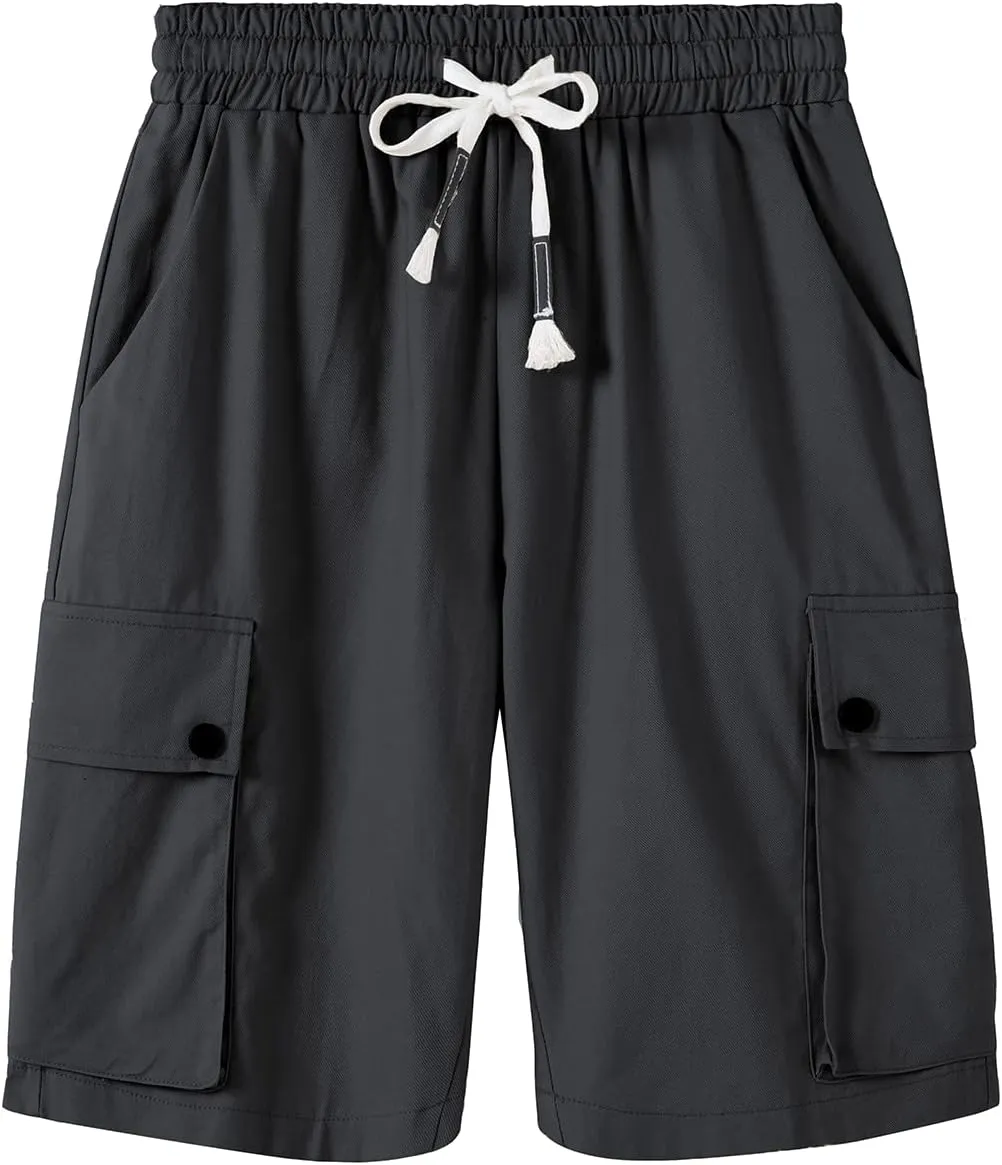 Msmsse Women's Cargo Hiking Shorts Soft Casual Lightweight Sports Knee Length Summer Shorts