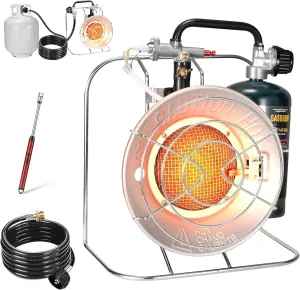 Multi-Use Portable Propane Heater/Cooker(Fuel not included), silver