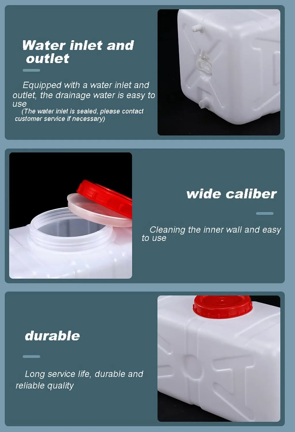 NAKAN Water Container Camping Food Jar with Faucet, White, Freestanding Camping Bucket, Camping Water Tank, Suitable for Outdoor Camping Station Wagon Large(Color:110L)