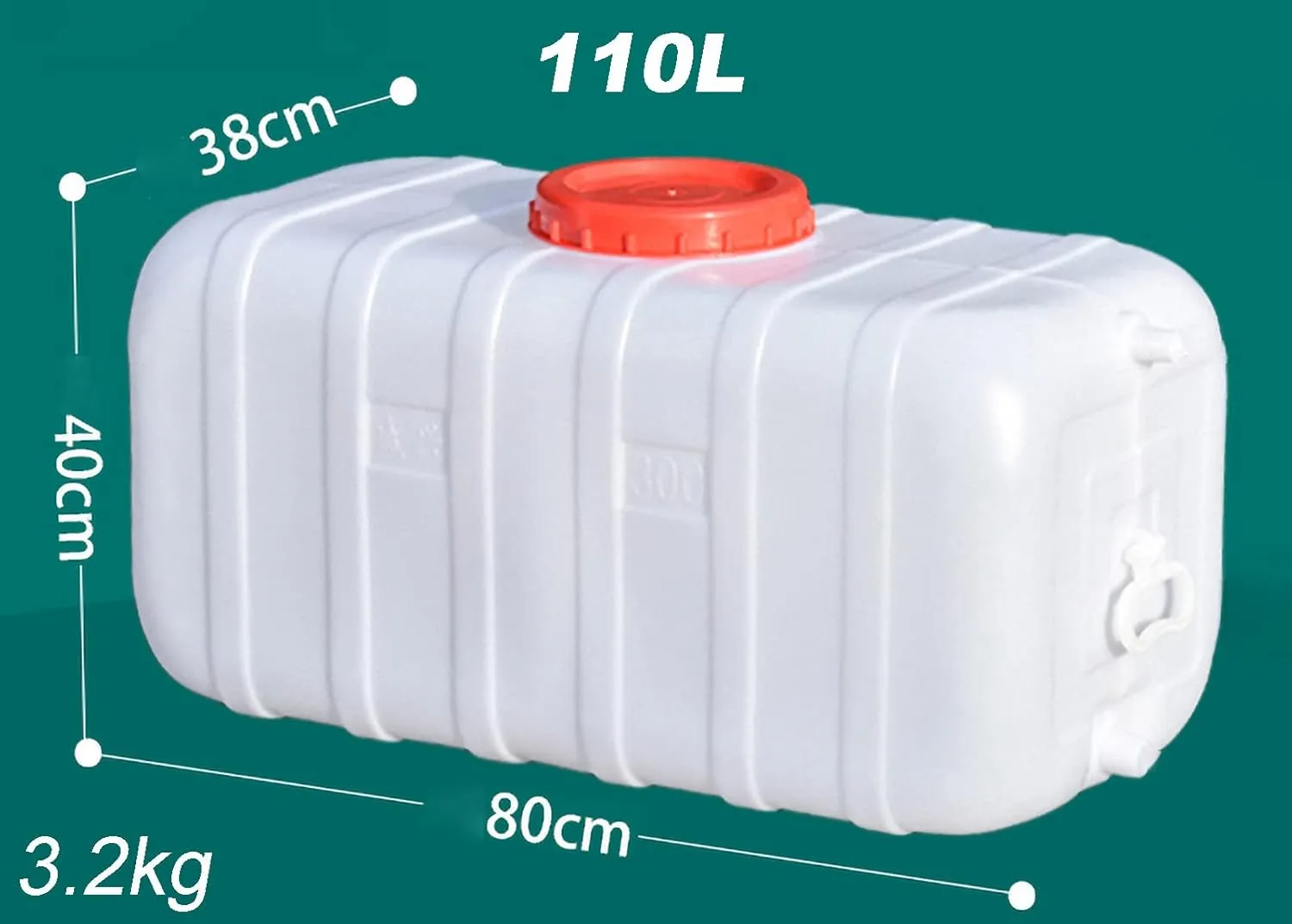 NAKAN Water Container Camping Food Jar with Faucet, White, Freestanding Camping Bucket, Camping Water Tank, Suitable for Outdoor Camping Station Wagon Large(Color:110L)