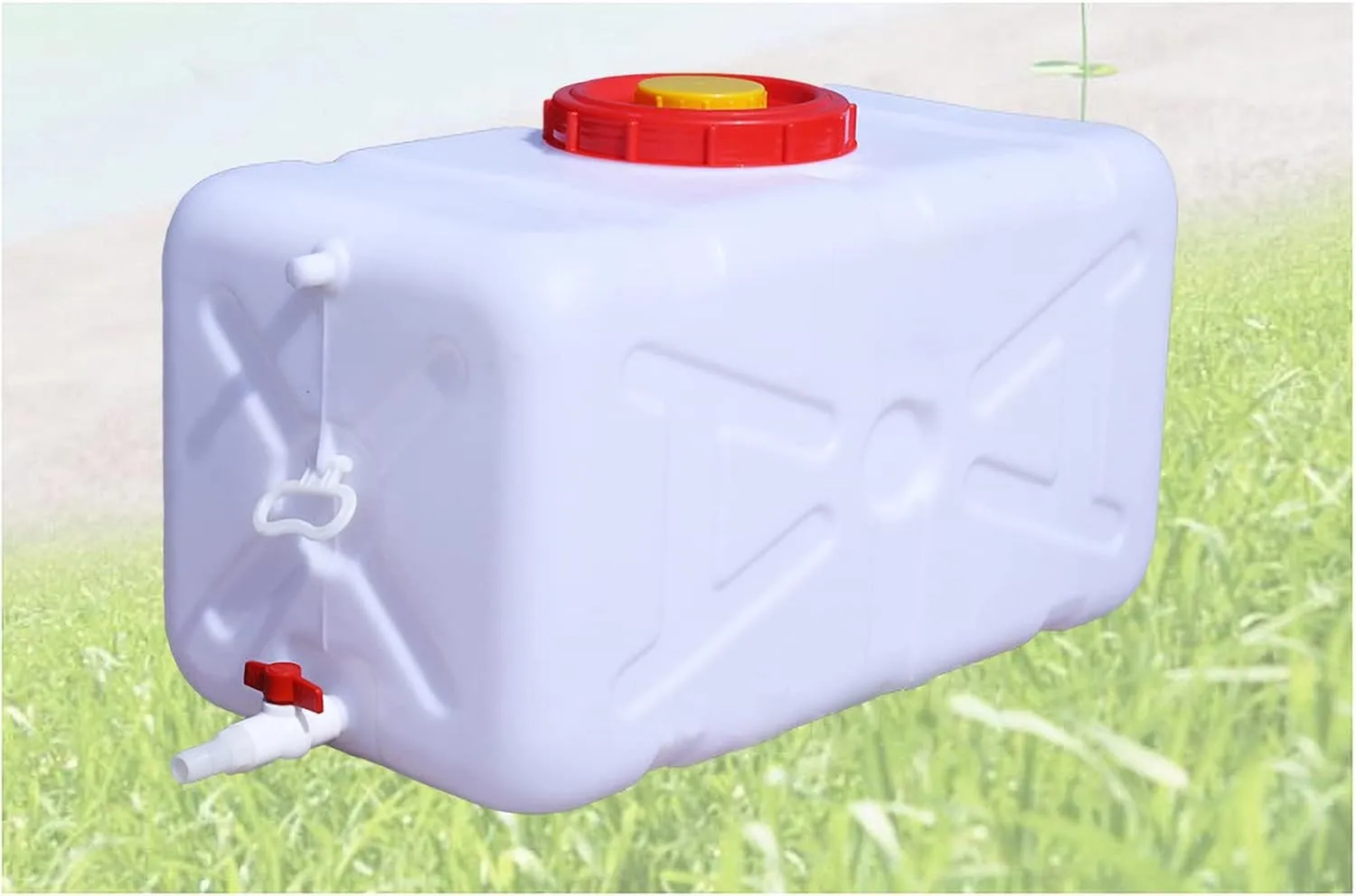 NAKAN Water Container Camping Food Jar with Faucet, White, Freestanding Camping Bucket, Camping Water Tank, Suitable for Outdoor Camping Station Wagon Large(Color:110L)