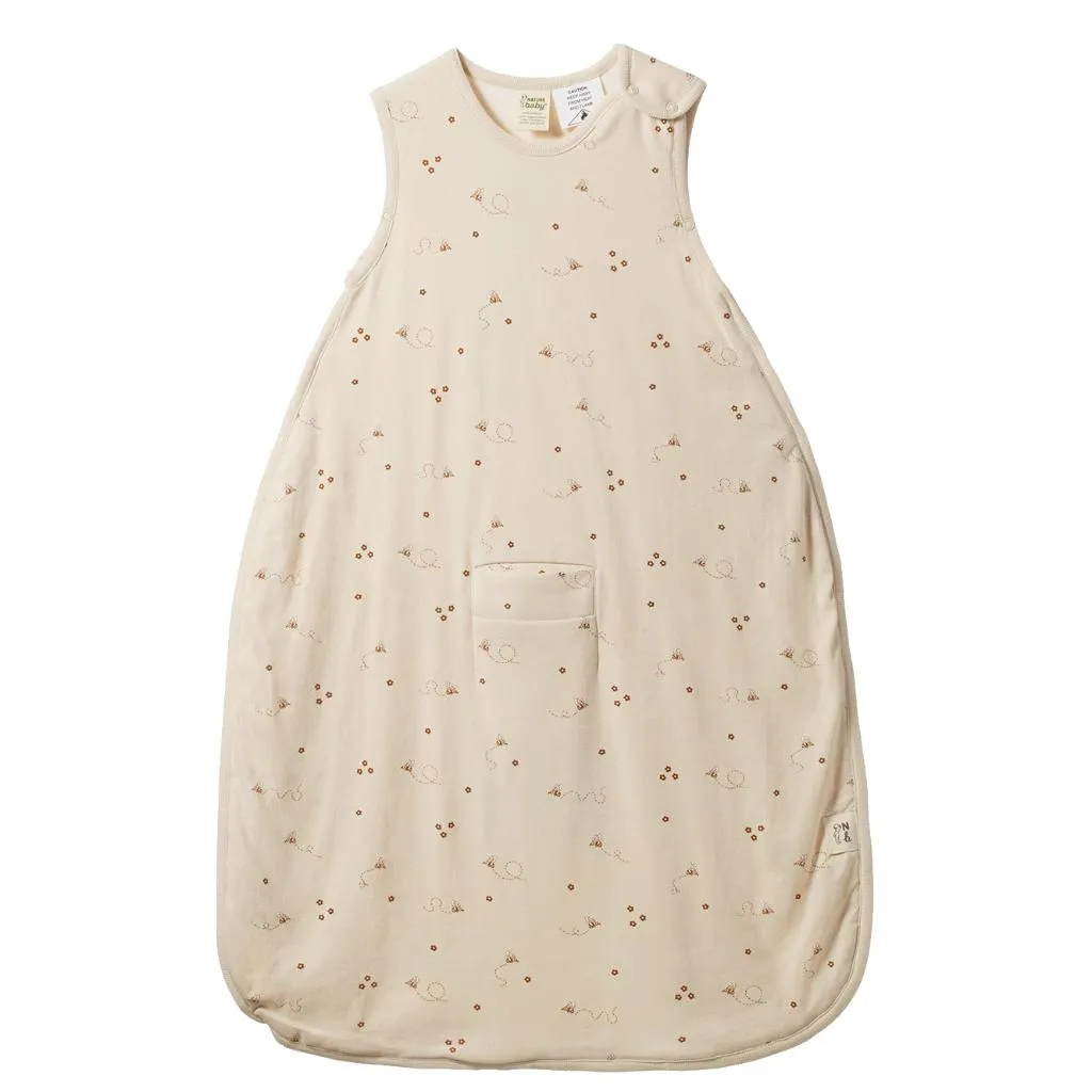 Nature Baby Organic Cotton & Merino Sleeping Bag (Bumble Bee Print)