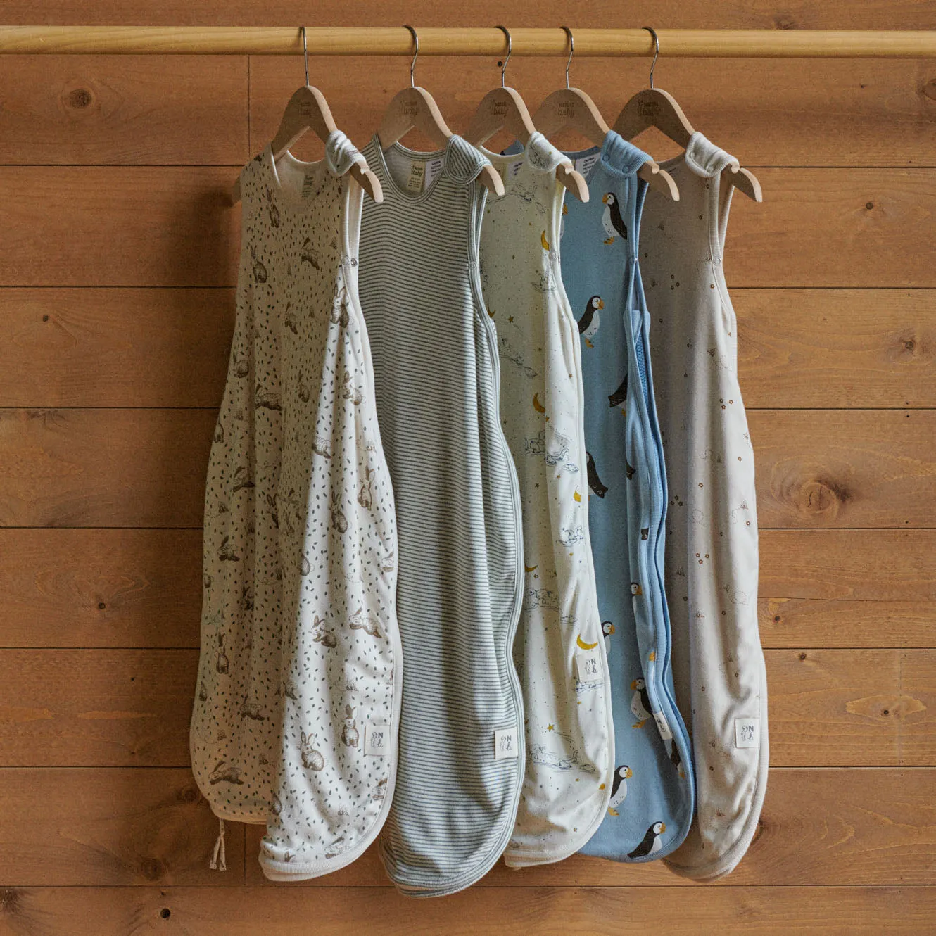 Nature Baby - Organic Cotton & Merino Sleeping Bag - Rabbitty Print