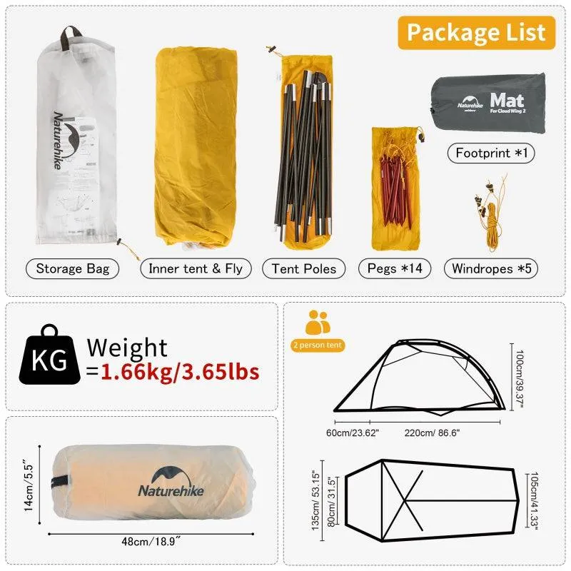 Naturehike Cloud Wings 10D Ultra-light Two-person Tent
