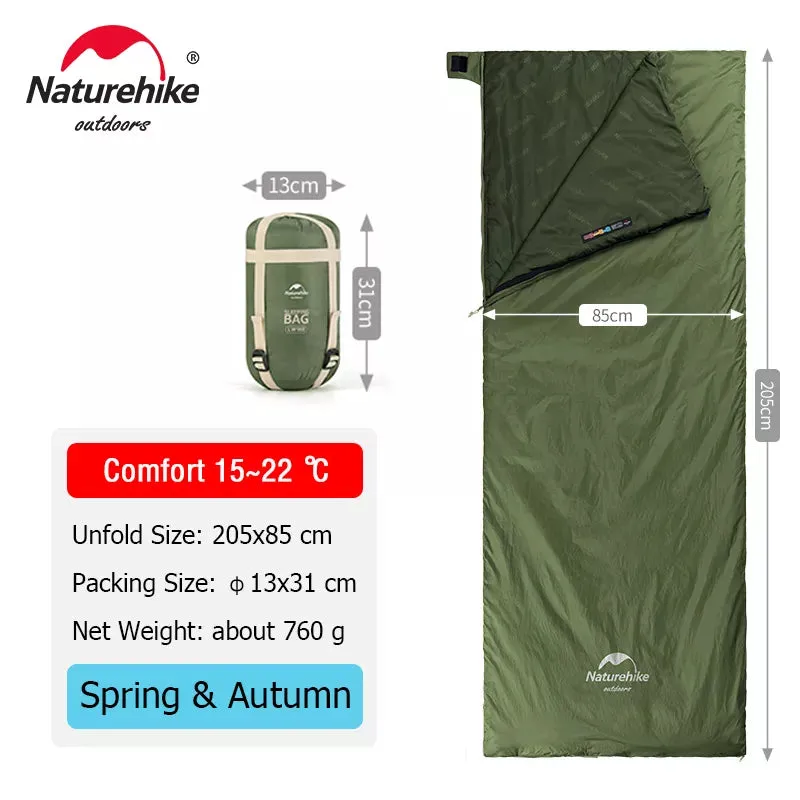 Naturehike lw180 Sleeping Bag Ultralight Cotton Sleeping Bag Spring Summer Sleeping Bag Outdoor Hiking Camping Sleeping Bag