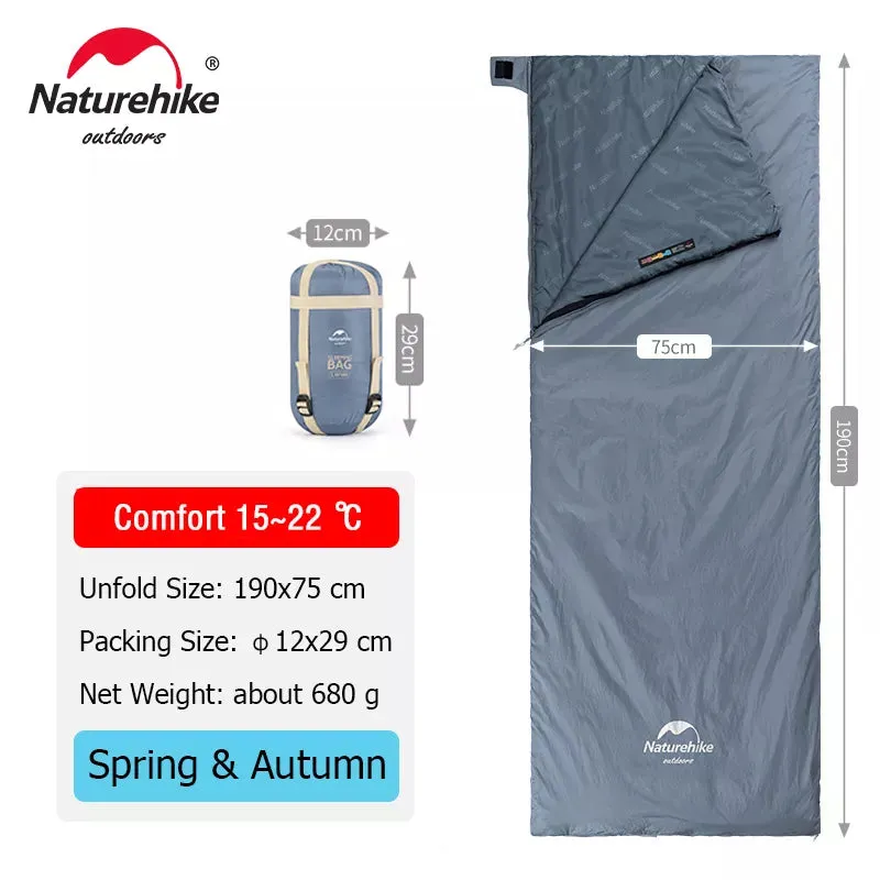 Naturehike lw180 Sleeping Bag Ultralight Cotton Sleeping Bag Spring Summer Sleeping Bag Outdoor Hiking Camping Sleeping Bag