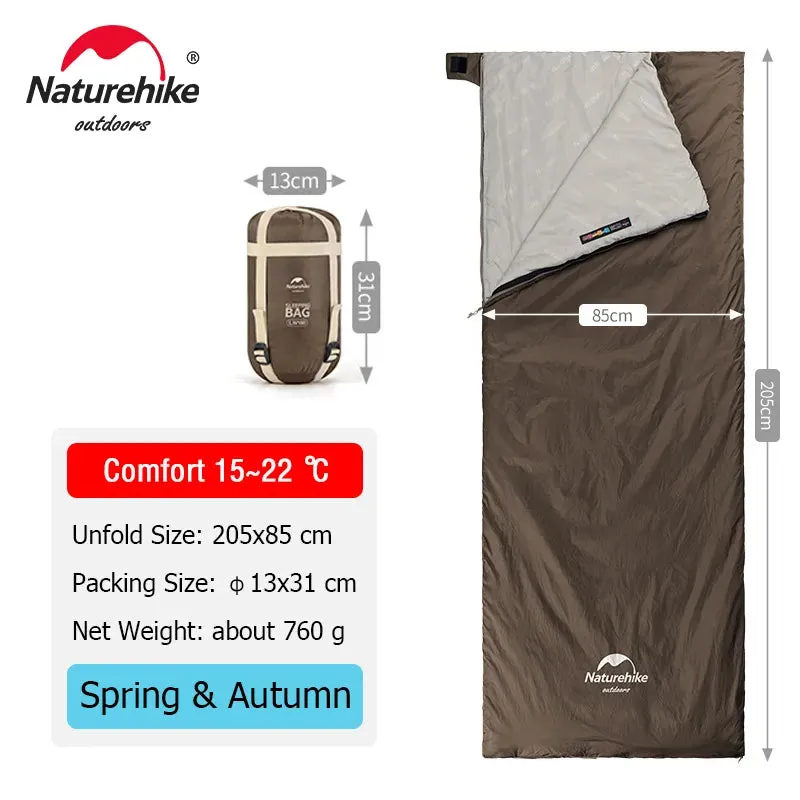 Naturehike lw180 Sleeping Bag Ultralight Cotton Sleeping Bag Spring Summer Sleeping Bag Outdoor Hiking Camping Sleeping Bag