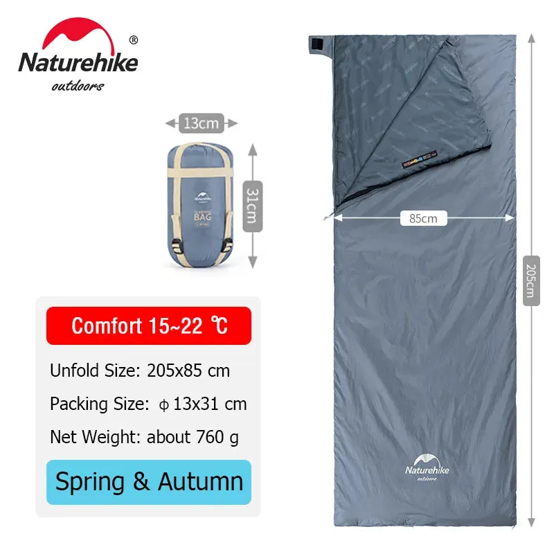Naturehike lw180 Sleeping Bag Ultralight Cotton Sleeping Bag Spring Summer Sleeping Bag Outdoor Hiking Camping Sleeping Bag