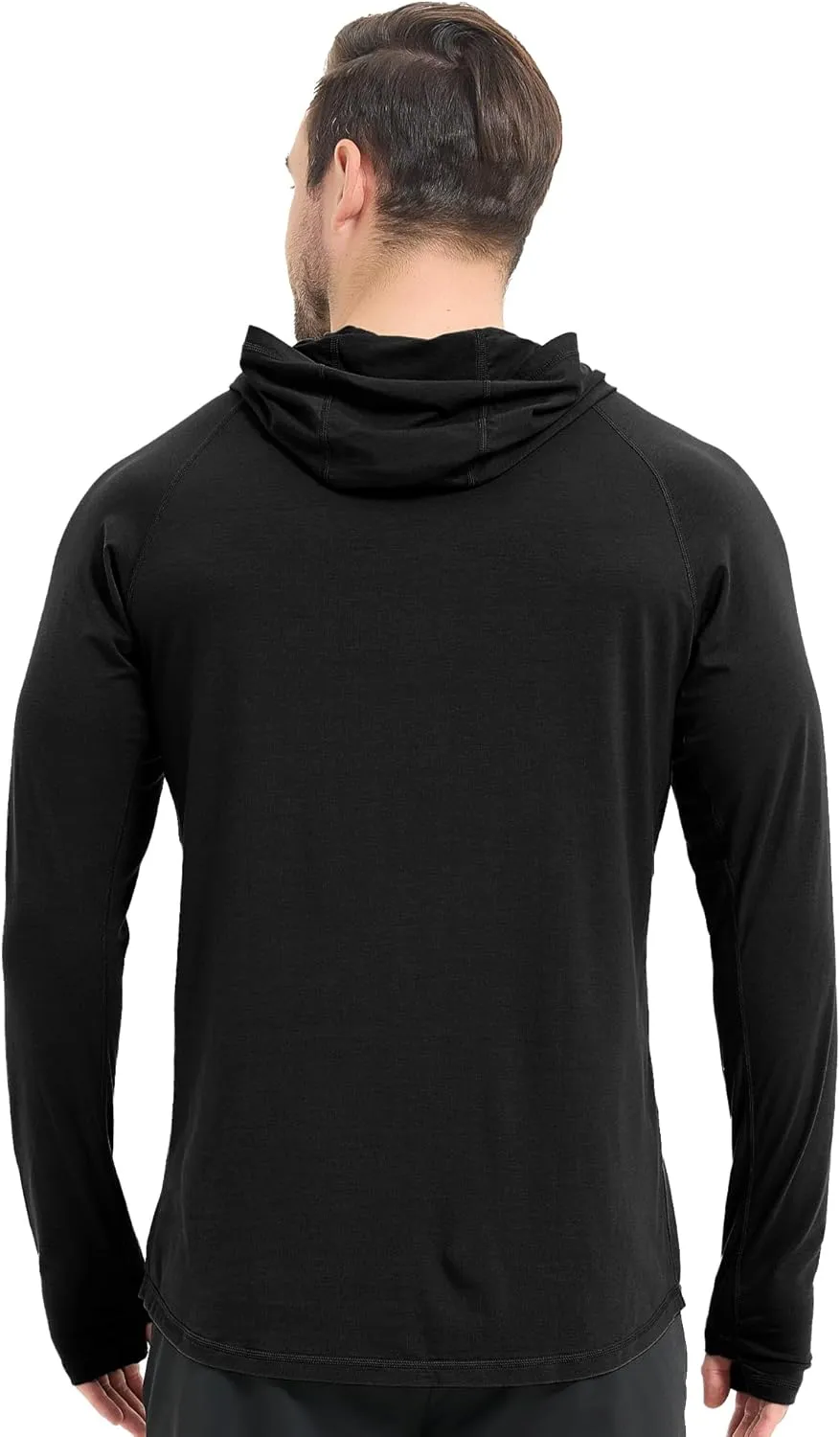 netdraw Men's Ultra-Soft Bamboo Viscose Hoodie Shirt UPF 50  Sun Protection Long Sleeve Lightweight UV Shirt