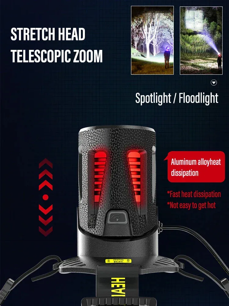 Newest 150000lumens XHP360/White Laser Sensor Headlamp with 3Pcs Rechargeable Battery Long Range Zoom Alloy Headlamp Camping Hiking Emergency Power Bank