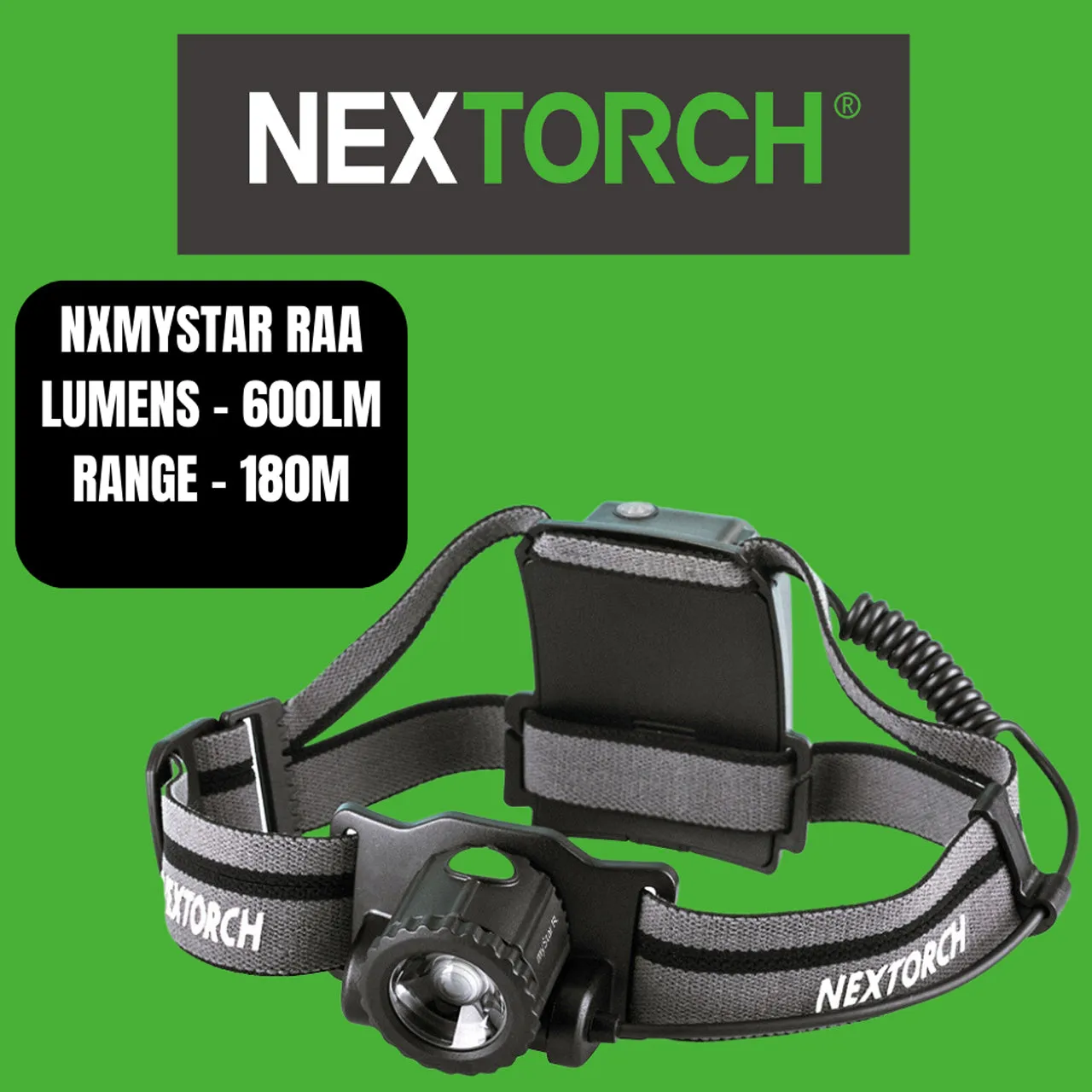 Nextorch H-Series MyStar RAA Headlight, 360 Focus-Adjustable Beam, 3 x AA Batteries, 4 Modes