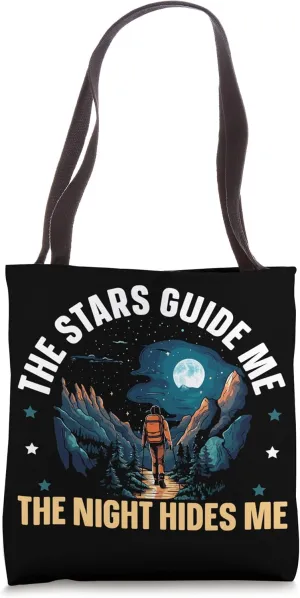Night Hiking Hike Mountain Climbing Adventure Hiker Tote Bag