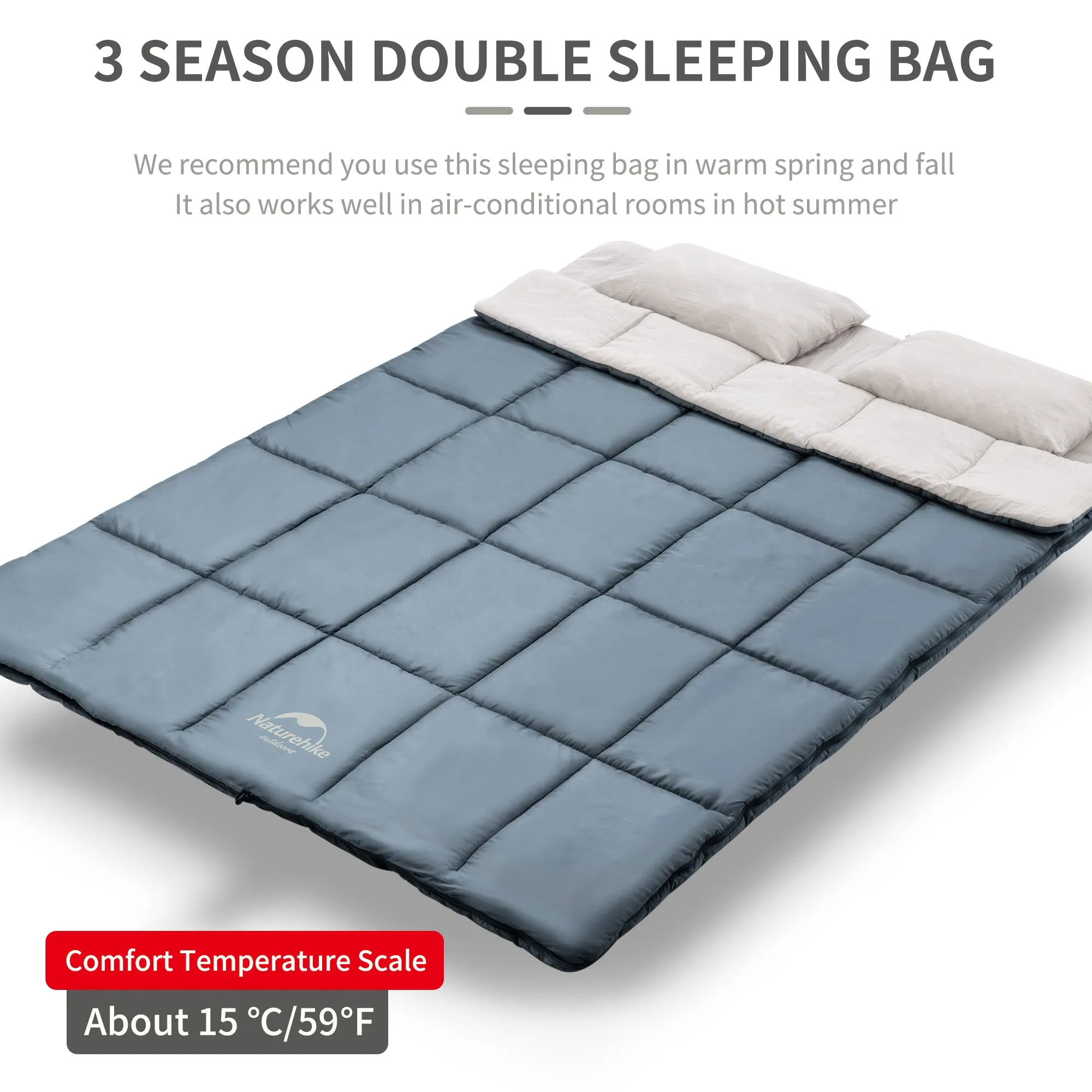 Noda Double Sleeping Bag With Pillow