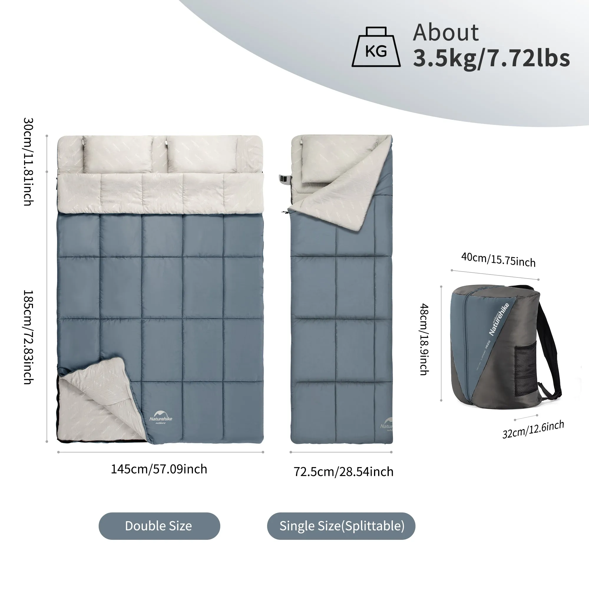 Noda Double Sleeping Bag With Pillow