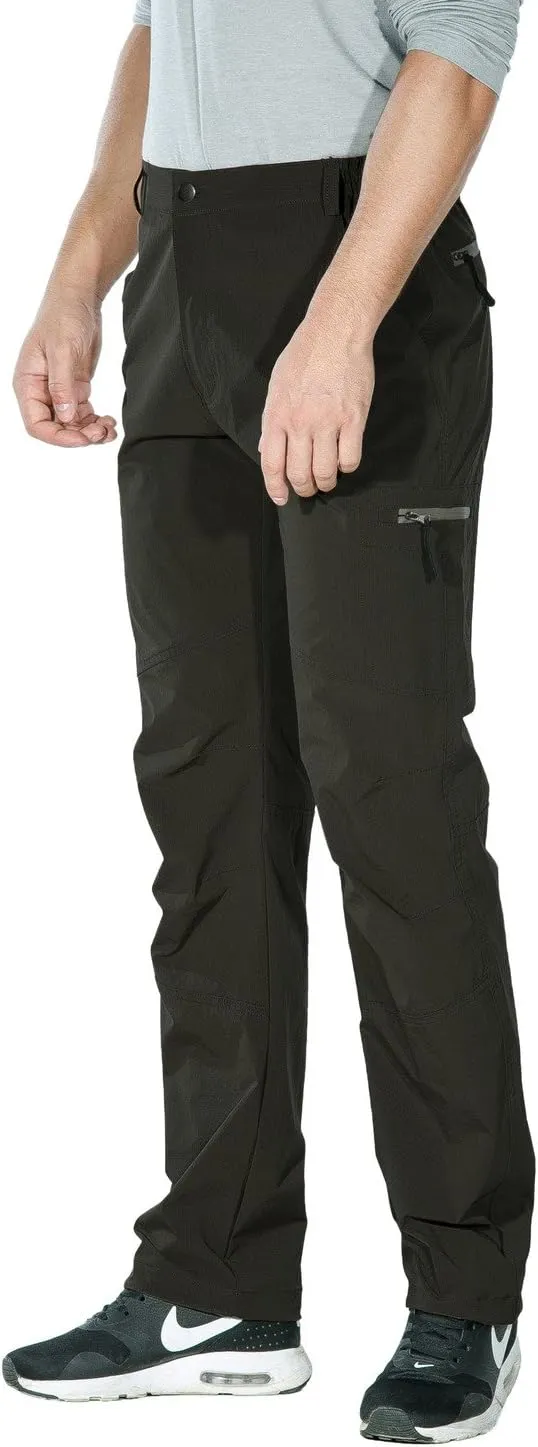 Nonwe Men's Outdoor Quick Dry Water-Resistant Hiking Pants with Drawstring Hem
