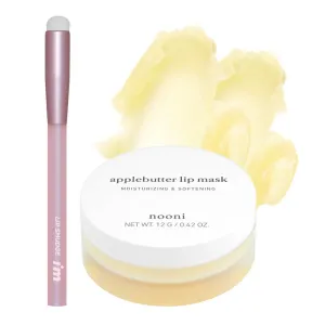 NOONI Lip Butter Bundle - Lip Smudge Brush   Lip Butter Overnight Melting Balm (Applebutter) | Hydrating, Nourishing, Lip Balm, Soothing, Moisturizing