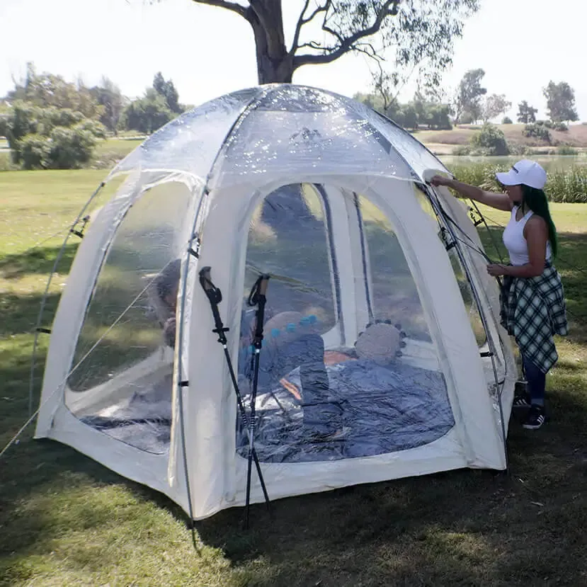 Nucleus Hexagon Dome Tent 4-6P with 6 Clear Windows   Clear Dome
