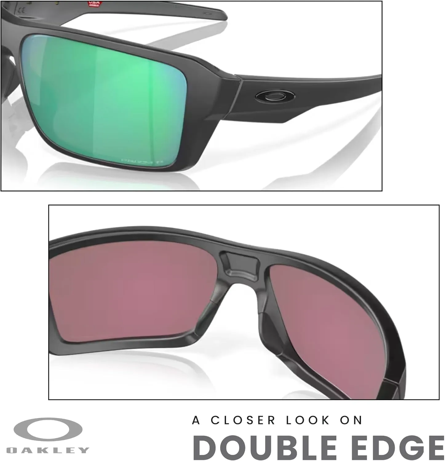 Oakley Double Edge OO9380 Rectangle Sunglasses for Men   BUNDLE Leash  Designer iWear Care Kit