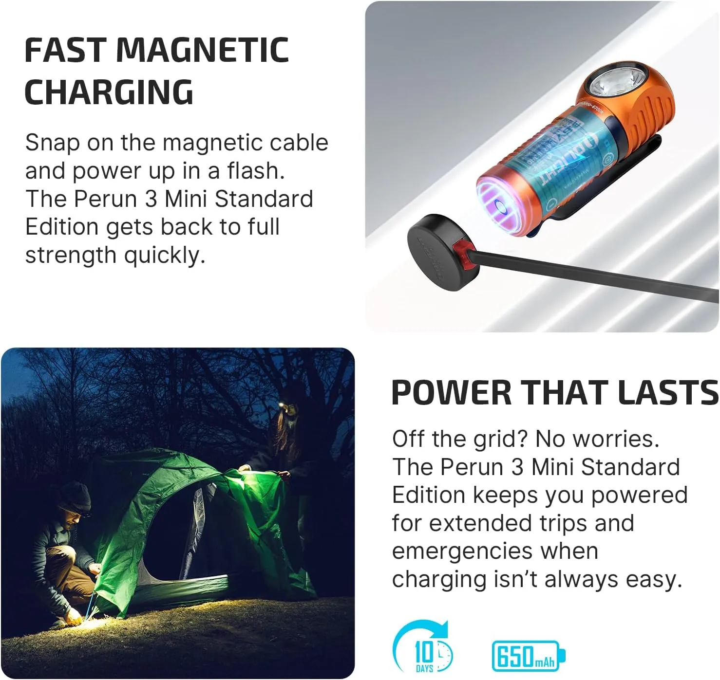 OLIGHT Perun 3 Mini Headlamp 1250 Lumens LED Head Flashlight,Rechargeable Headlight with Red Light Option,Perfect for Working, Hiking, Camping and Climbing (Cool White 5700K~6700K, Orange)