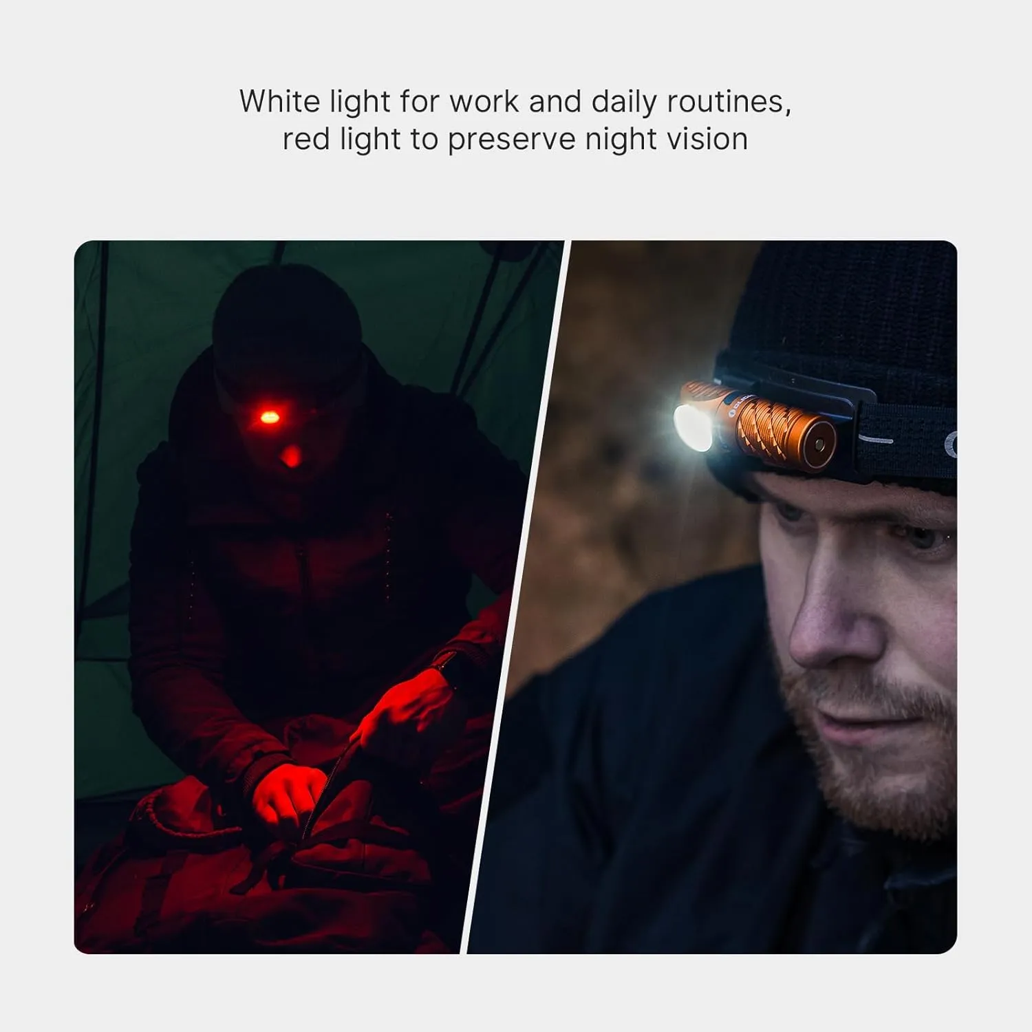 OLIGHT Perun 3 Mini Headlamp 1250 Lumens LED Head Flashlight,Rechargeable Headlight with Red Light Option,Perfect for Working, Hiking, Camping and Climbing (Cool White 5700K~6700K, Orange)