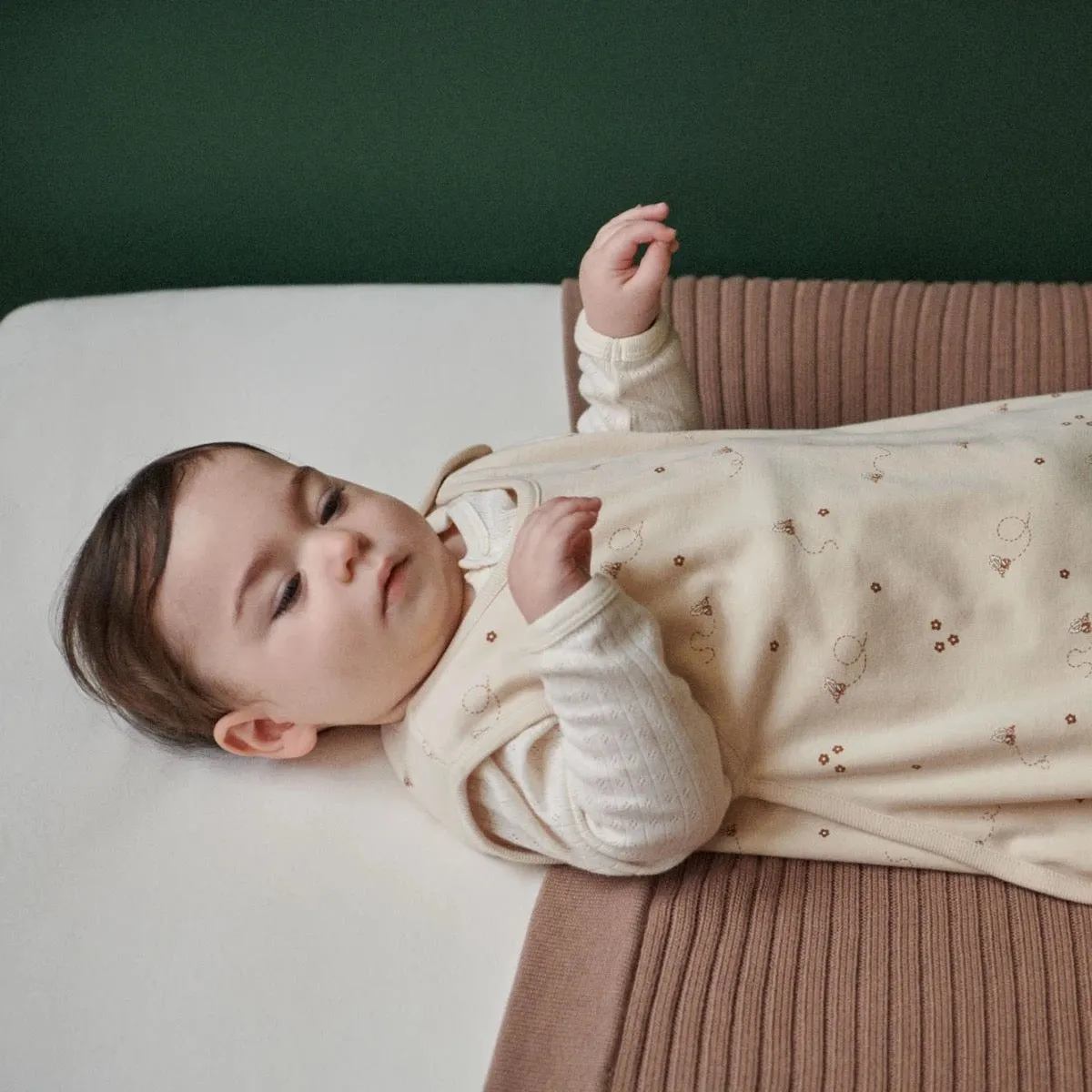 Organic Cotton & Merino Sleeping Bag || Bumble Bee Print