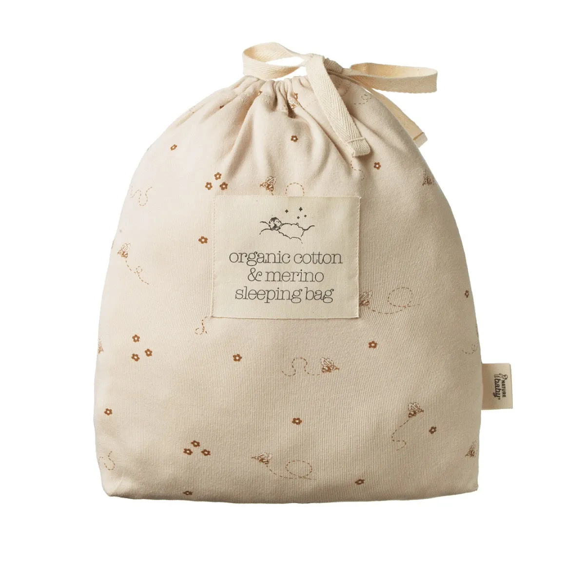 Organic Cotton & Merino Sleeping Bag || Bumble Bee Print