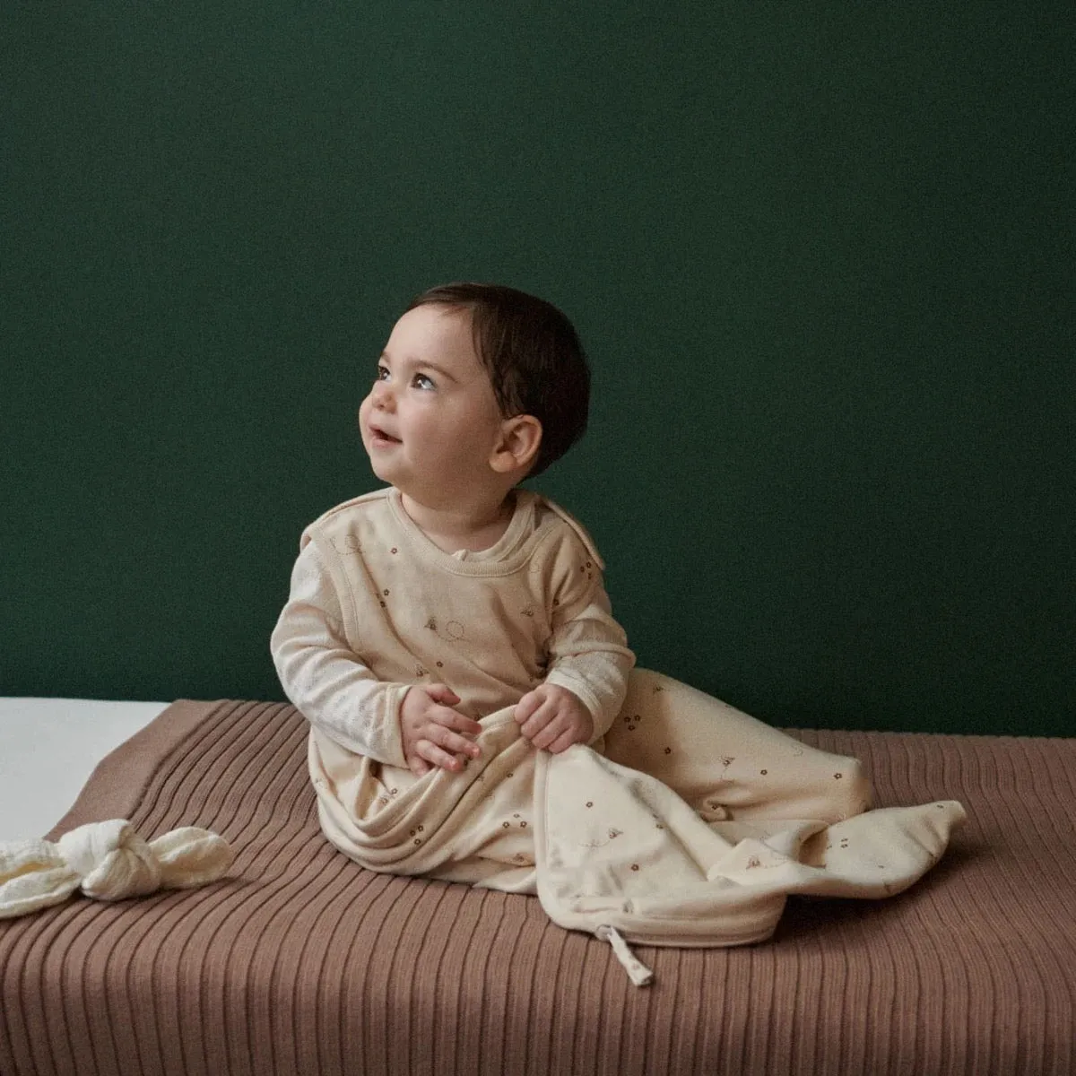 Organic Cotton & Merino Sleeping Bag || Bumble Bee Print