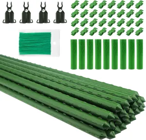 Orgrimmar 26 PCS 36" Garden Support Stakes Plastic Coated Deformable Climbing Plant Trellis Plant Climbing Frame for Tomato Cucumber Eggplant Vine Vegetable (36 Inch)
