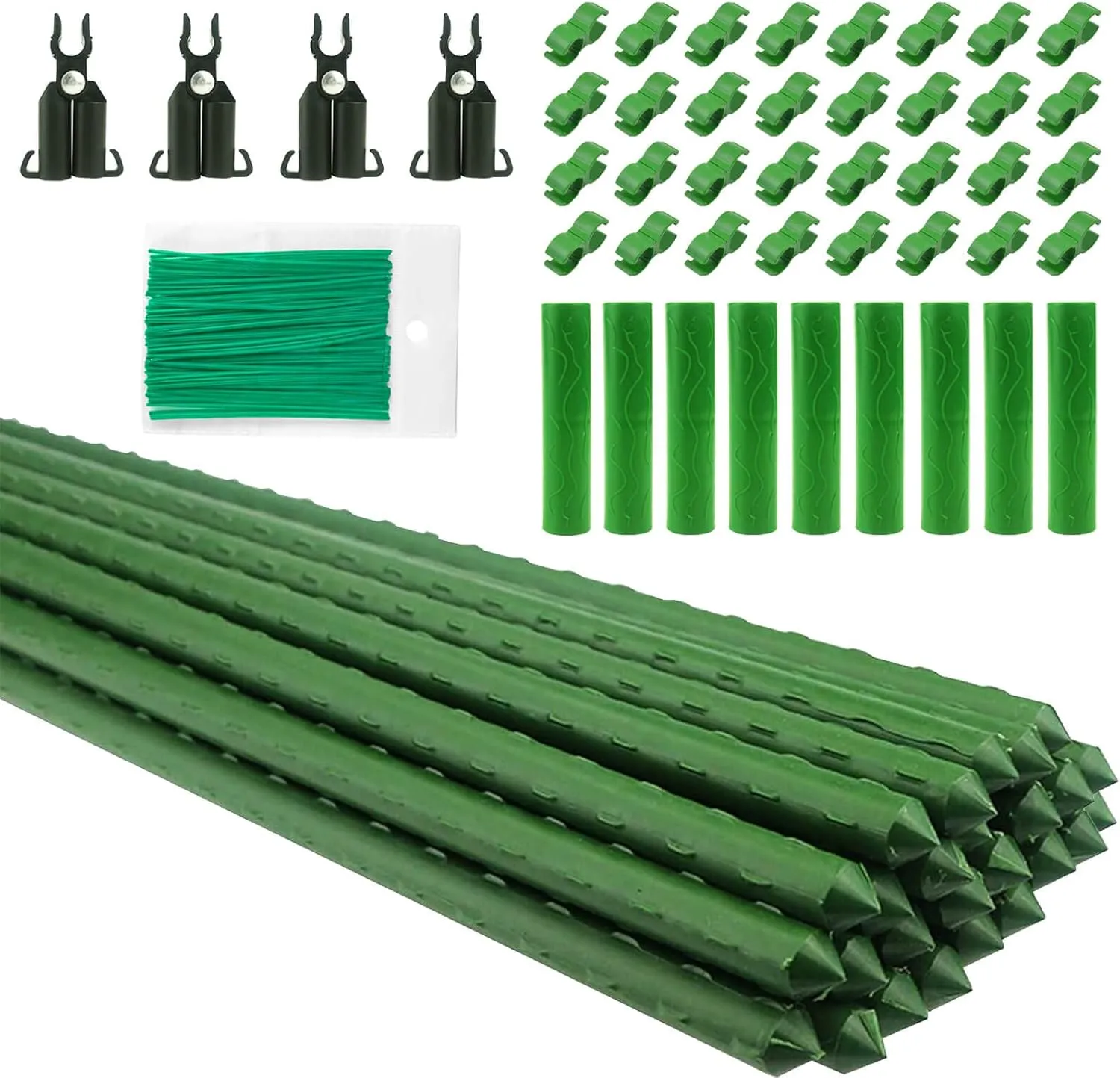 Orgrimmar 26 PCS 36" Garden Support Stakes Plastic Coated Deformable Climbing Plant Trellis Plant Climbing Frame for Tomato Cucumber Eggplant Vine Vegetable (36 Inch)