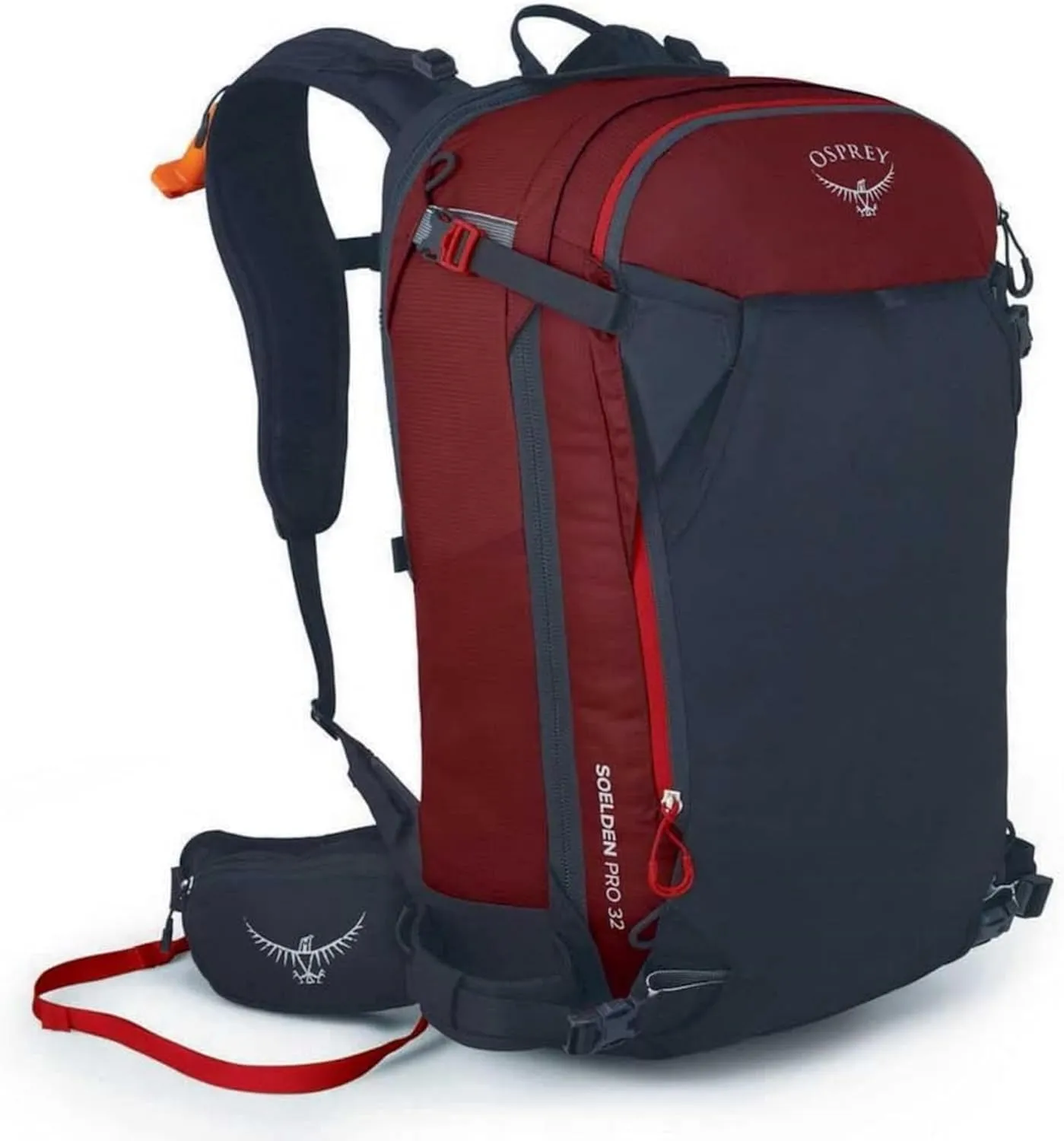 Osprey Soelden Pro 32L Men's Ski and Snowboard Backpack with E2 Airbag System, Red Mountain
