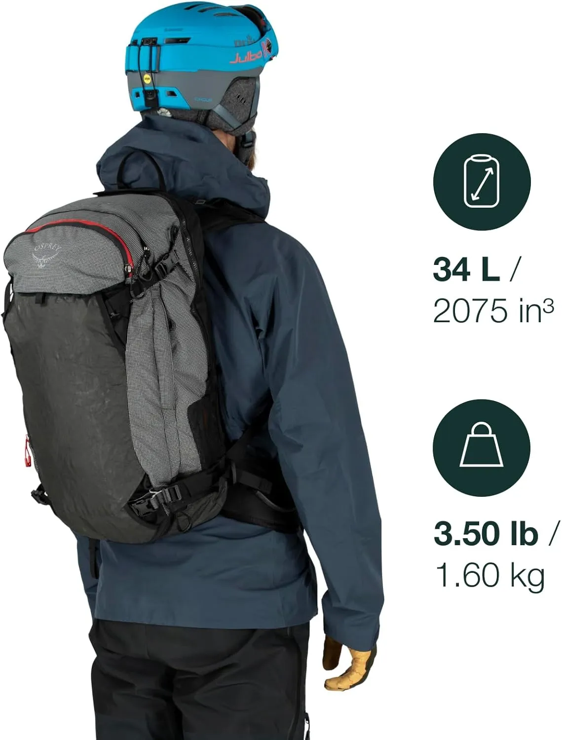 Osprey Soelden Pro 32L Men's Ski and Snowboard Backpack with E2 Airbag System, Red Mountain